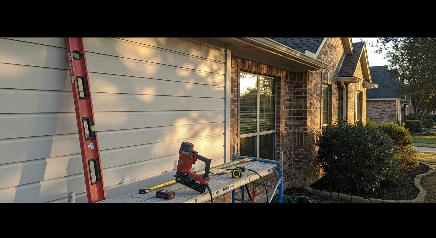New vinyl siding installed on residential home exterior