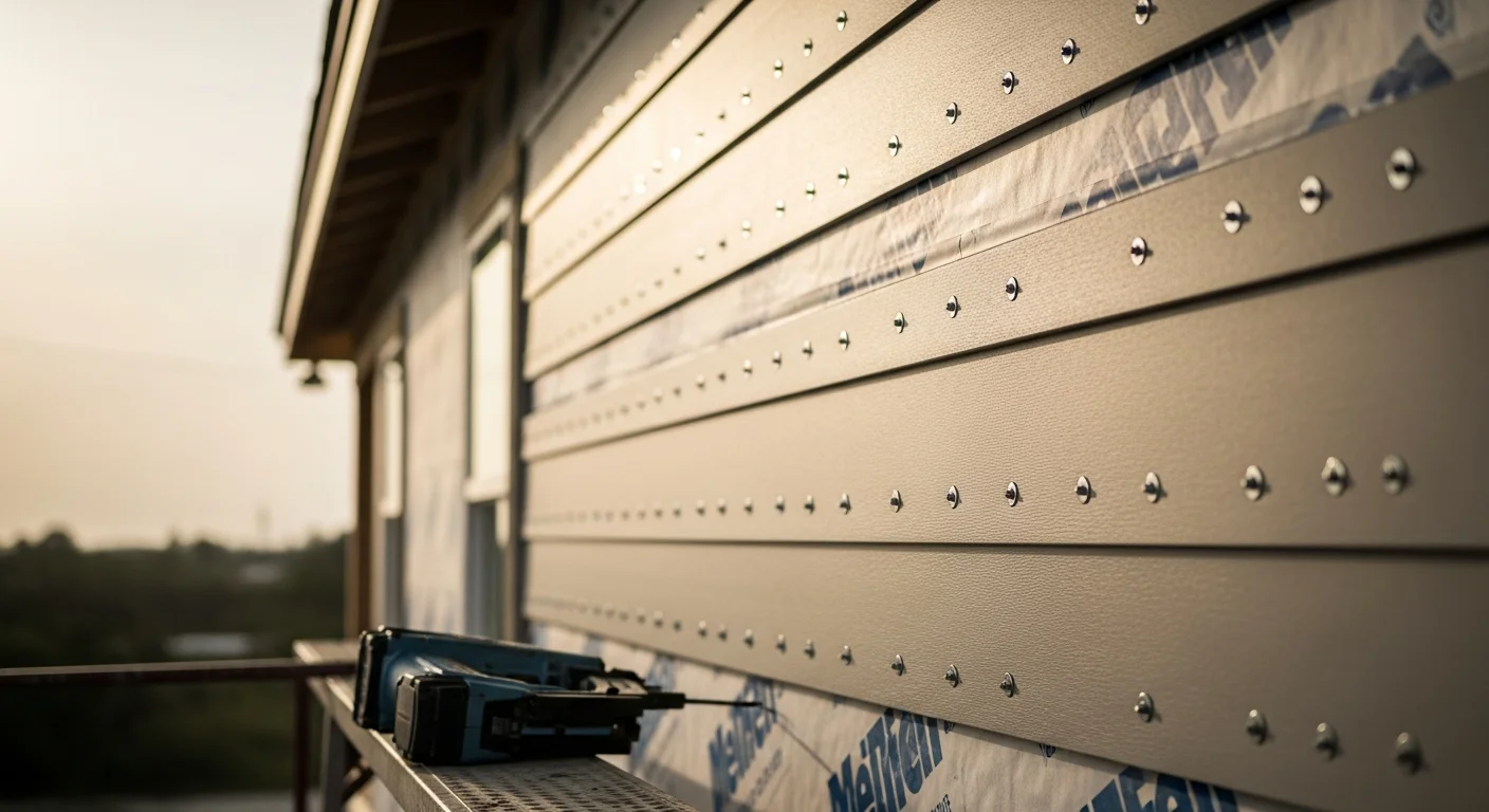 Freshly installed siding on a single-story Corpus Christi home with clean panel lines and a tight fit around windows and trim. The exterior shows no gaps or warping, with a finish suited for the Gulf Coast climate.